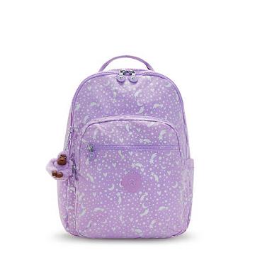 Torby Na Laptopa Kipling Seoul Large Printed 15" Backpack Fioletowe | PL 1552YX